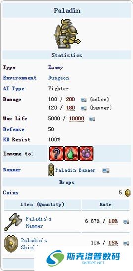 泰拉瑞亚圣骑士属性怎么样?泰拉瑞亚圣骑士属性介绍